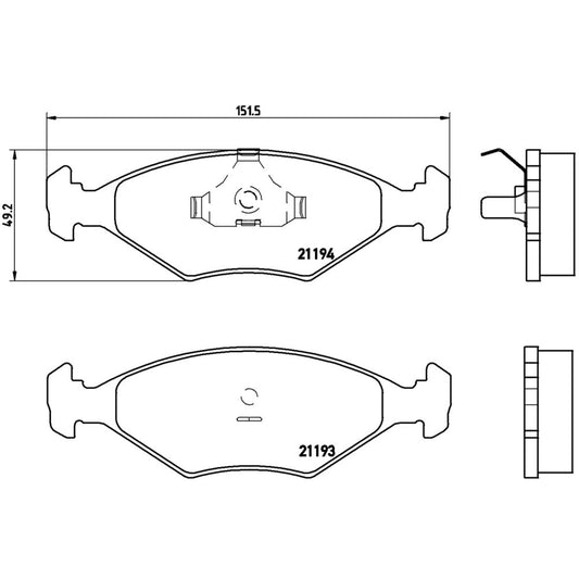 BRE-P23040 - BALATAS DELANTERAS PARA VOLKSWAGEN POINTER BASE 1998-2009