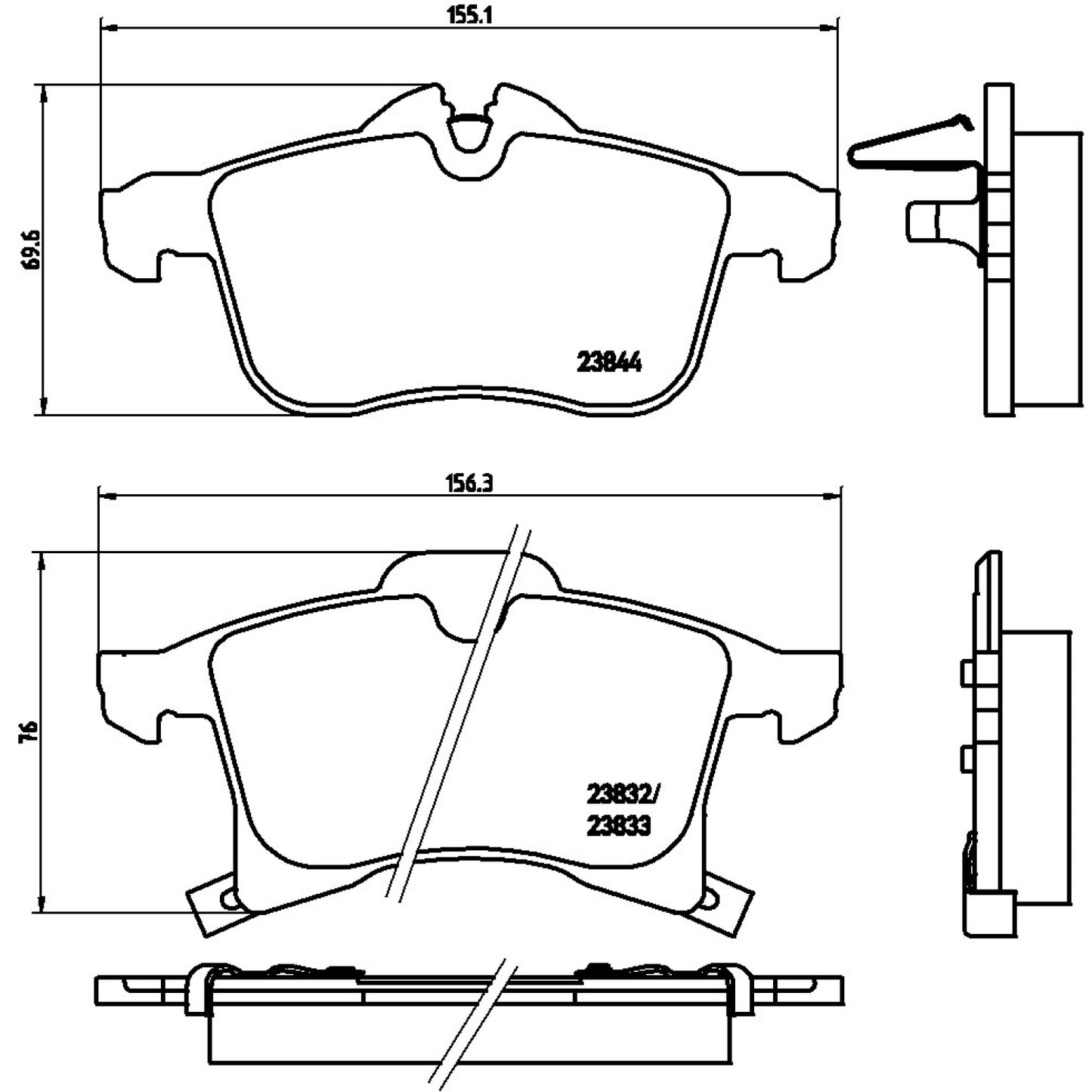 BRE-P59045 - BALATAS DELANTERAS PARA CHEVROLET ASTRA BASE 2000-2006