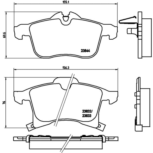 BRE-P59045 - BALATAS DELANTERAS PARA CHEVROLET ASTRA BASE 2000-2006