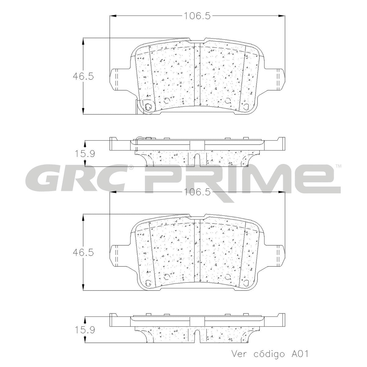 GPRD1857 - BALATAS CERAMICAS TRASERAS PARA CHEVROLET BOLT EUV 2022-2023