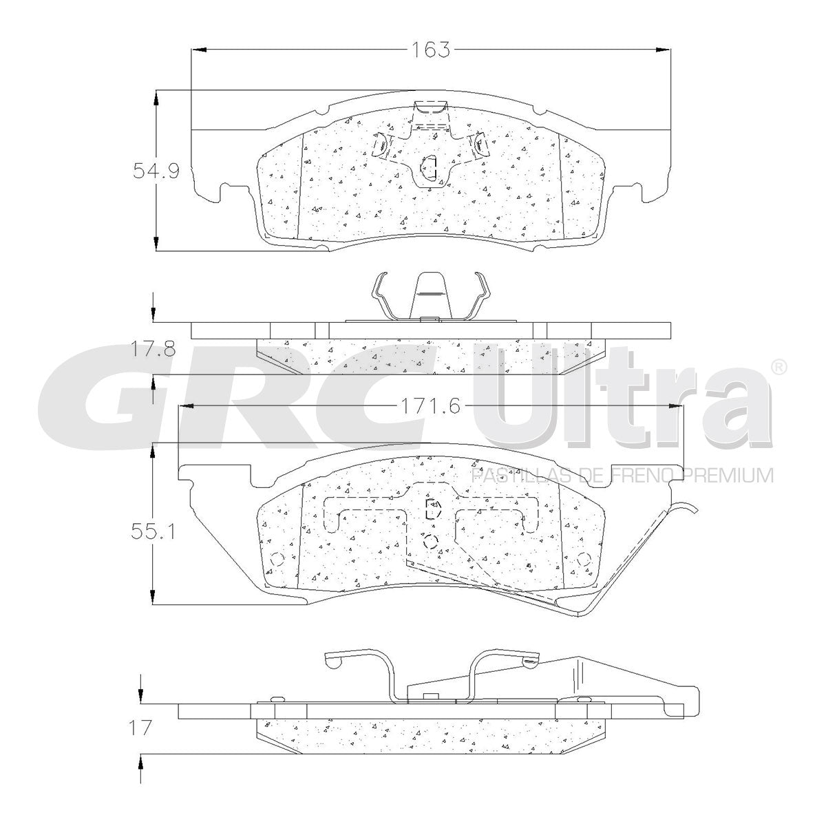 GMD344A - BALATAS SEMIMETALICAS DELANTERAS PARA DODGE DAKOTA 1987-1990