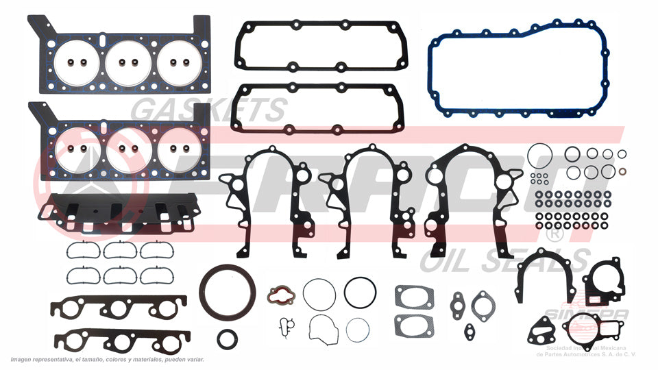 FSX-1162022NR - JUEGO DE EMPAQUES PARA CHRYSLER TOWN & COUNTRY V6 3.3 L 12 V. OHV 2001-2004