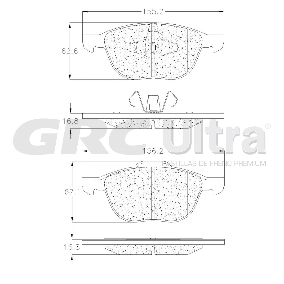 GCD1563 - BALATAS CERAMICAS DELANTERAS PARA FORD C-MAX 2013-2017