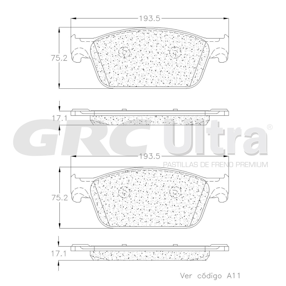 GMD2033 - BALATAS SEMIMETALICAS DELANTERAS PARA VOLKSWAGEN TRANSPORTER 2018-2019