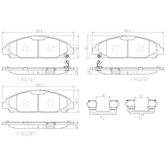 BRE-P24206 - BALATAS DELANTERAS PARA FORD MUSTANG BASE  3.7 6 2016-2016