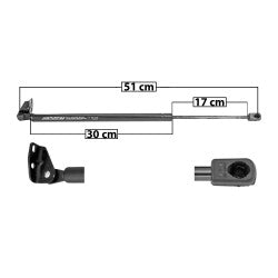 MANJ-50984 - AMORTIGUADOR 5TA PUERTA PARA DODGE ATOS 2009-2012 DERECHO