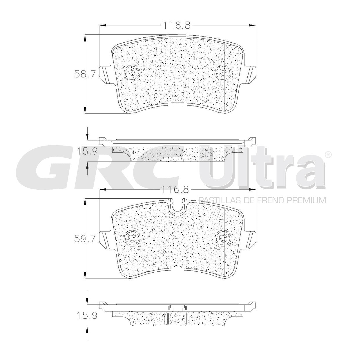 GMD1547 - BALATAS SEMIMETALICAS TRASERAS PARA AUDI A6 2012-2018