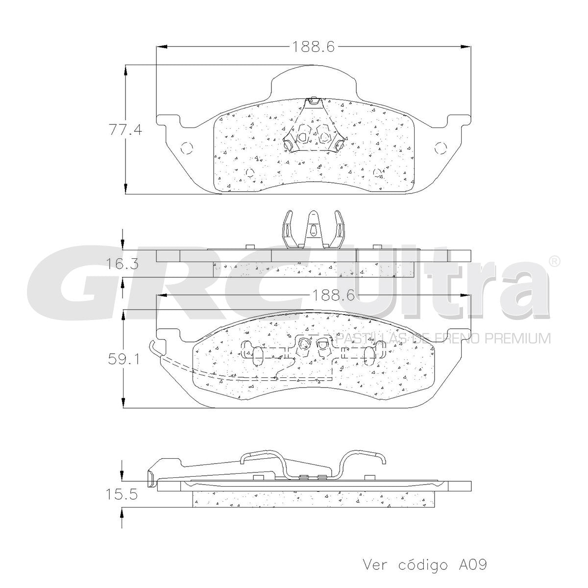 GMD760 - BALATAS SEMIMETALICAS DELANTERAS PARA MERCEDES-BENZ ML320 1998-2003
