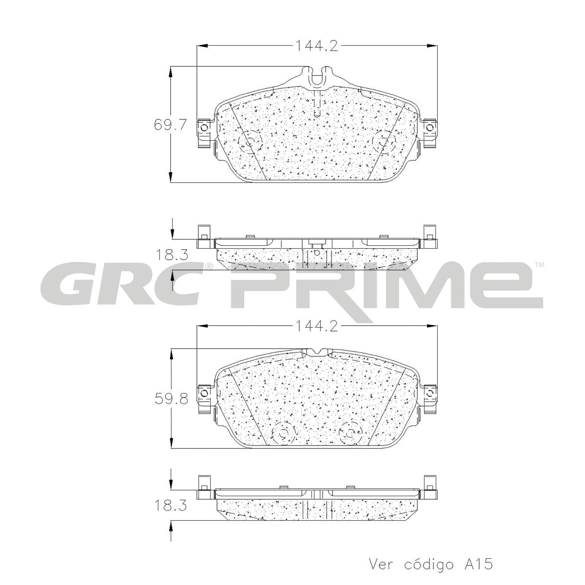 GPRD1837 - BALATAS SEMIMETALICAS DELANTERAS PARA MERCEDES-BENZ A250 2013-2017