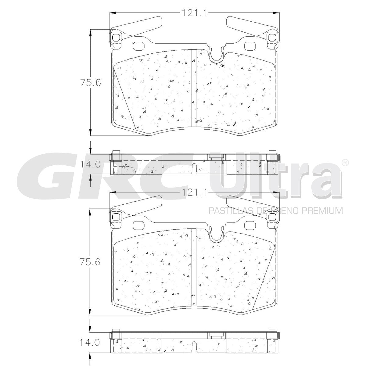 GMD1403 - BALATAS SEMIMETALICAS DELANTERAS PARA MINI COOPER COUPE JOHN COOPER WORKS 2012-2015