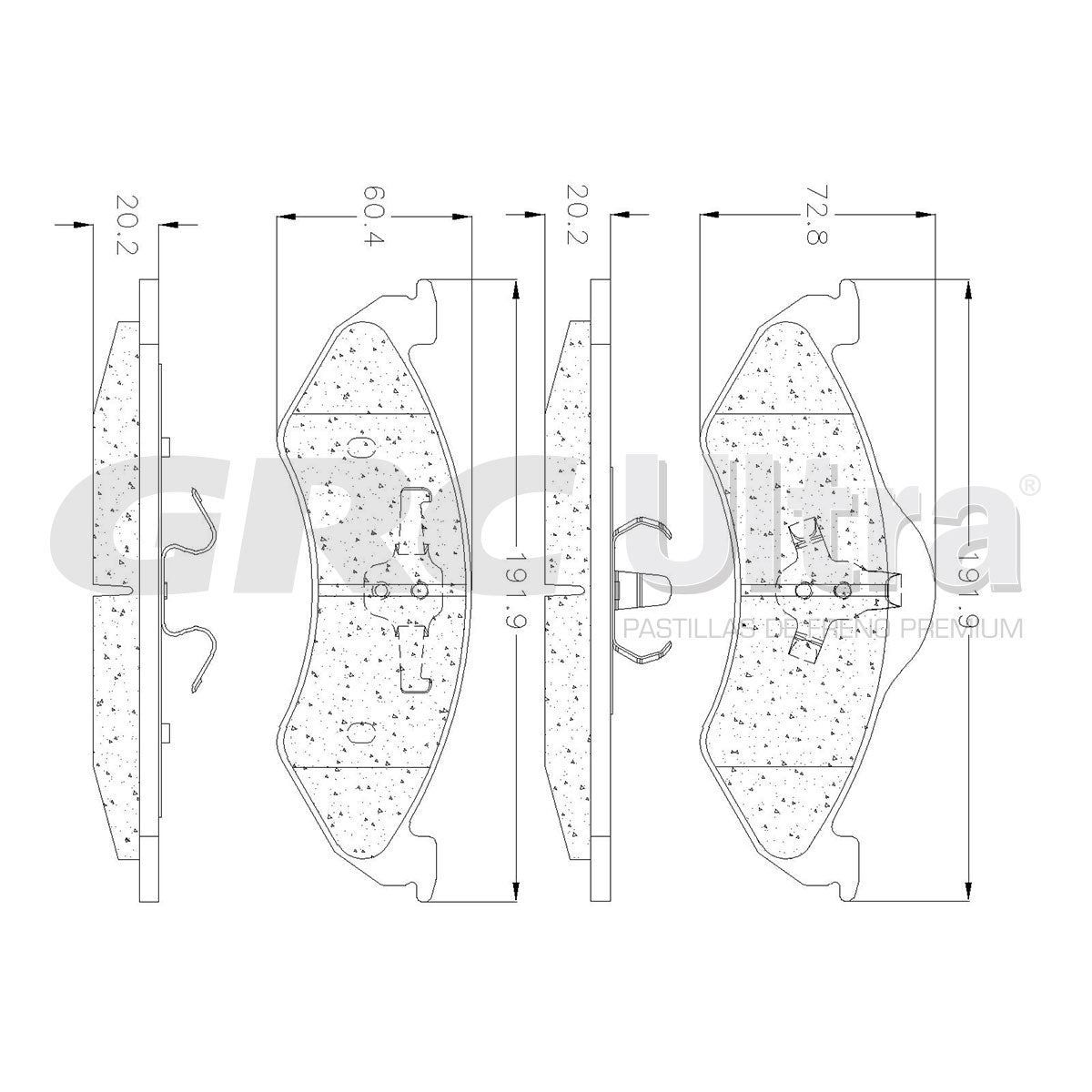 GMD820 - BALATAS SEMIMETALICAS DELANTERAS PARA DODGE DAKOTA 2000-2002