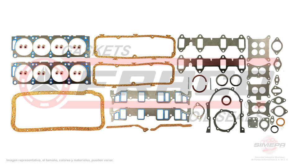 FSX-2682110 - JUEGO DE EMPAQUES PARA FORD 300 V8 5.8 L 16 V. OHV 1963