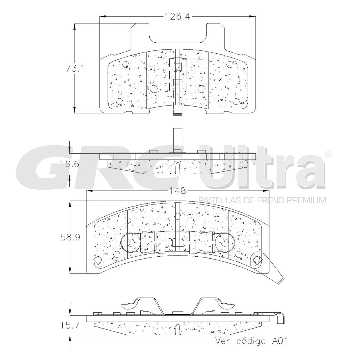 GMD368 - BALATAS SEMIMETALICAS DELANTERAS PARA CHEVROLET C1500 1988-1991