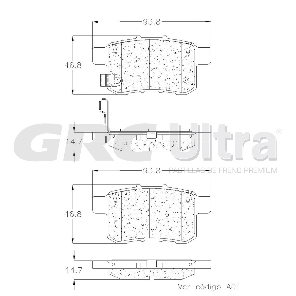 GCD1451 - BALATAS CERAMICAS TRASERAS PARA ACURA TSX 2011-2014