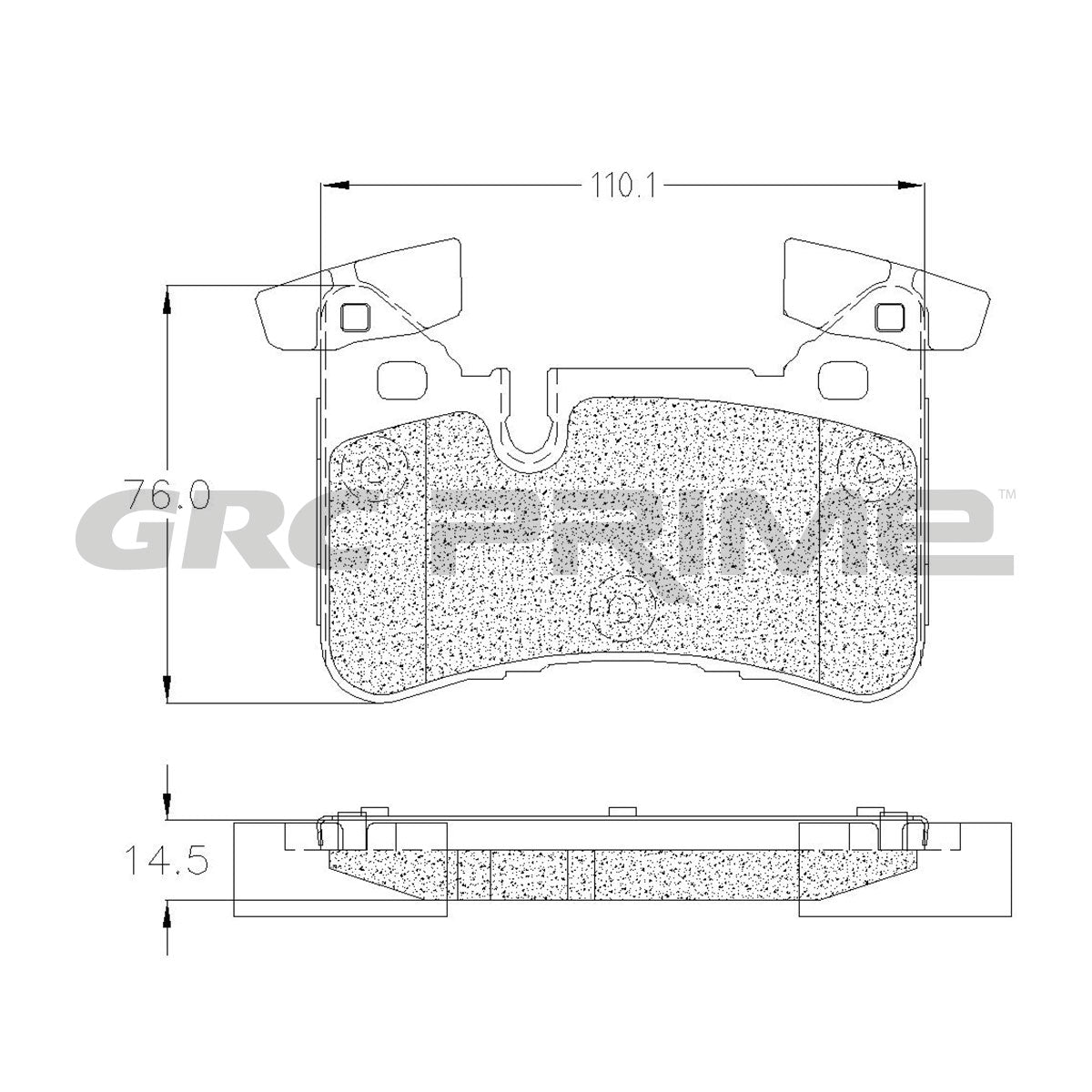 GPRD1450 - BALATAS SEMIMETALICAS TRASERAS PARA MERCEDES-BENZ C63 AMG BLACK SERIES 2012-2012