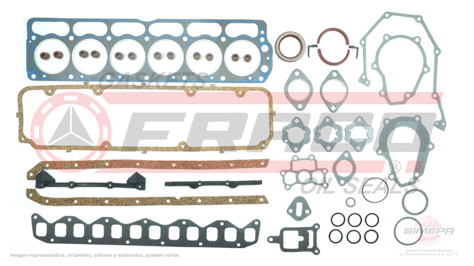 FSX-1160020 - JUEGO DE EMPAQUES PARA CHRYSLER CORDOBA L6 3.7 L 12 V. 225 CID 1981-1983