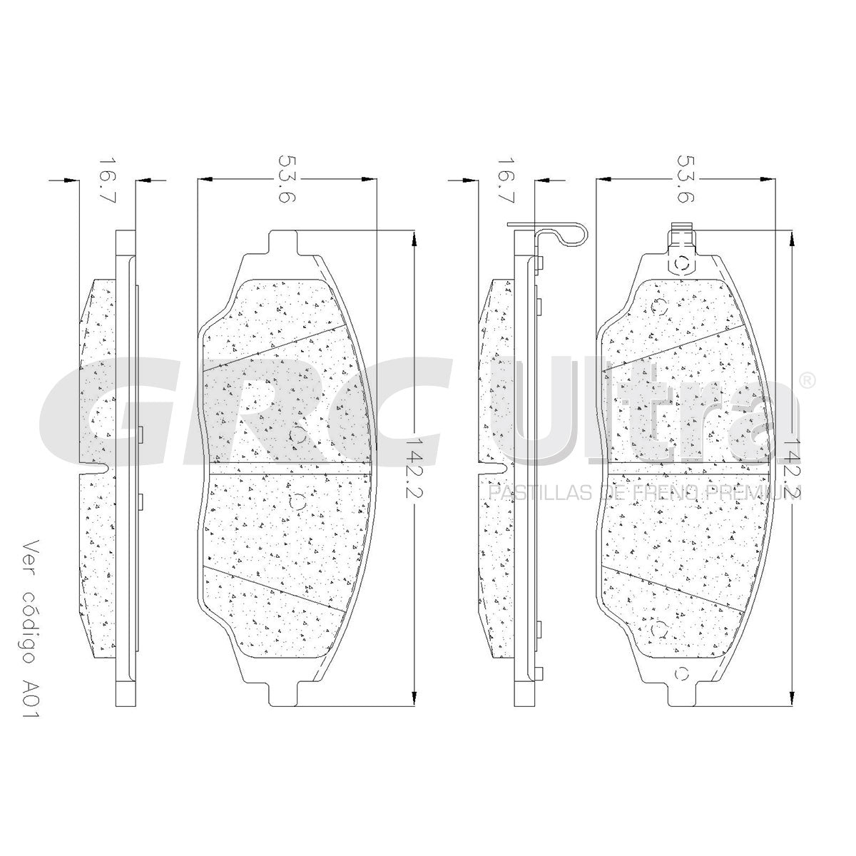 GCD1702 - BALATAS CERAMICAS DELANTERAS PARA CHEVROLET SONIC 2012-2020