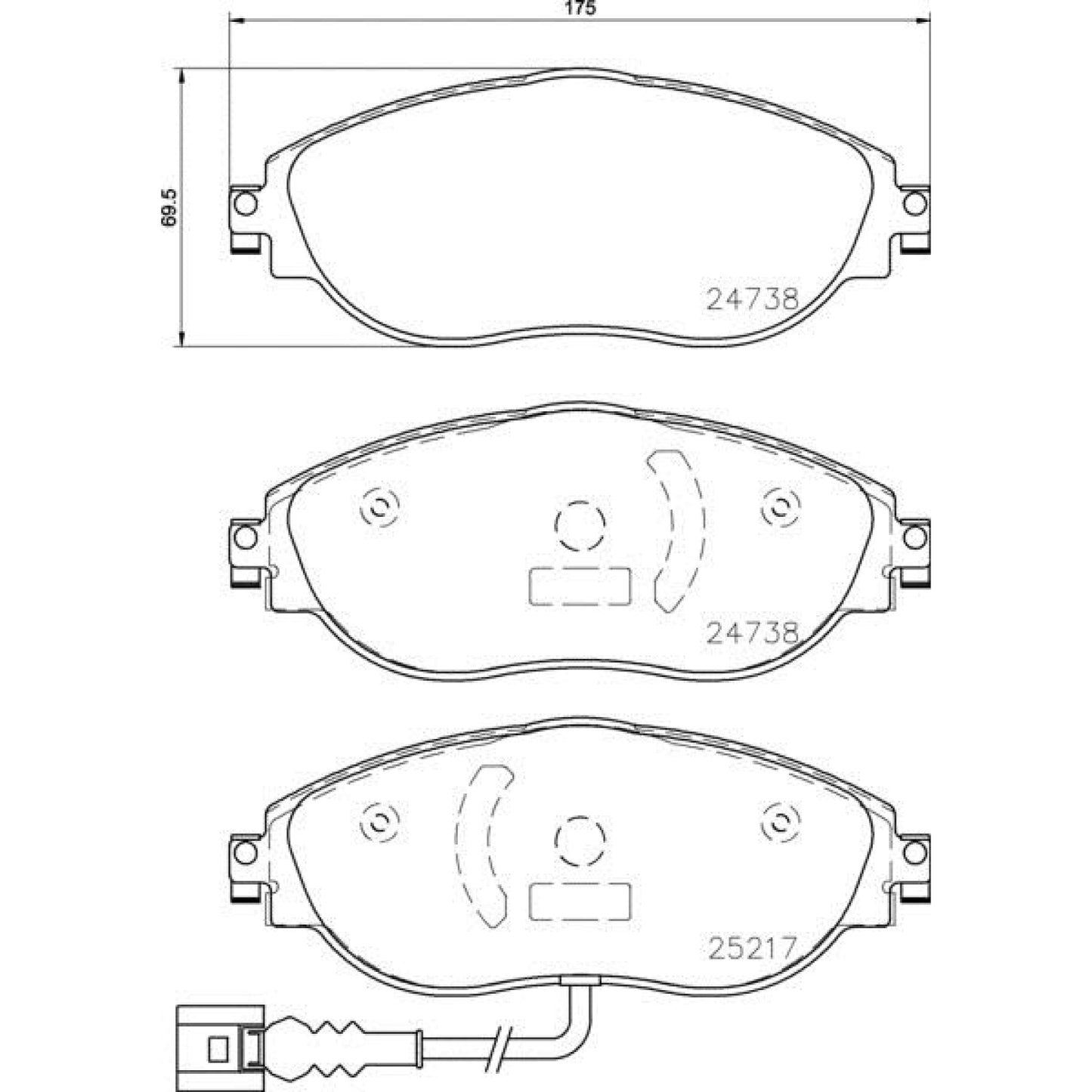 BRE-P85144X - BALATAS DELANTERAS PARA AUDI A3 AMBIENTE  1.8 4 2012-2013
