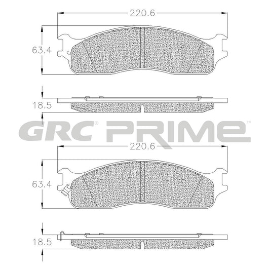 GPRD965SD - BALATAS SEMIMETALICAS DELANTERAS PARA DODGE RAM 1500 LARAMIE 2006-2006