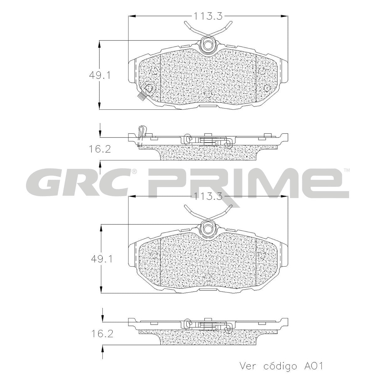 GPRD1465 - BALATAS SEMIMETALICAS TRASERAS PARA FORD MUSTANG 3.7L 2011-2011