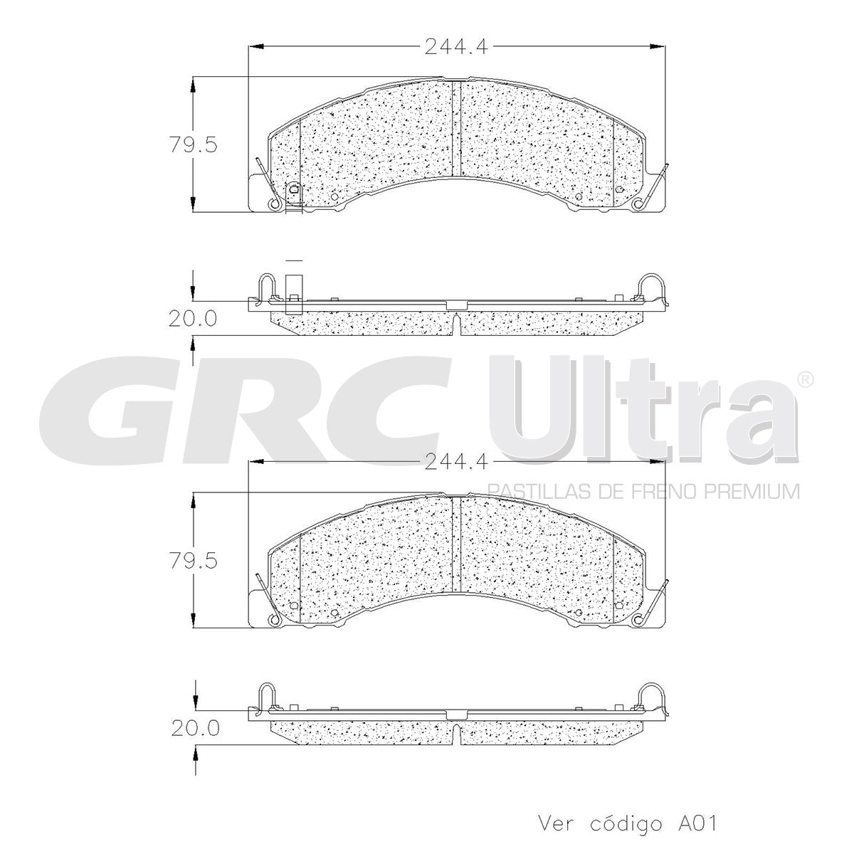GMD1335 - BALATAS SEMIMETALICAS DELANTERAS PARA DODGE RAM 4500 2008-2010