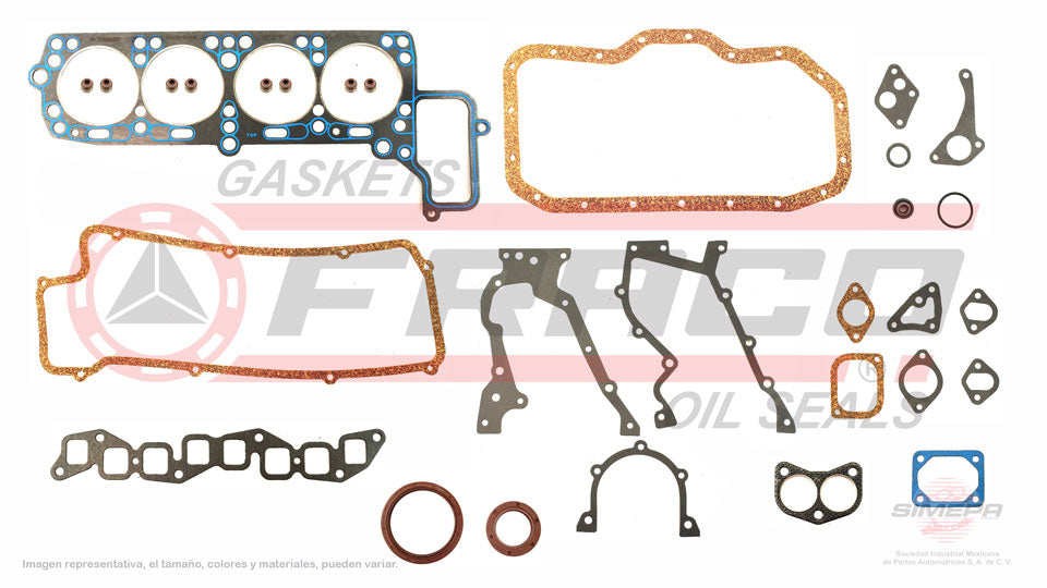 FSX-8040160 - JUEGO DE EMPAQUES PARA TOYOTA CELICA L4 1.9 L 8 V. OHV 8R 1971