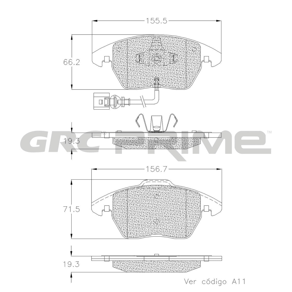 GPRD1107 - BALATAS CERAMICAS DELANTERAS PARA AUDI A1 2018-2018