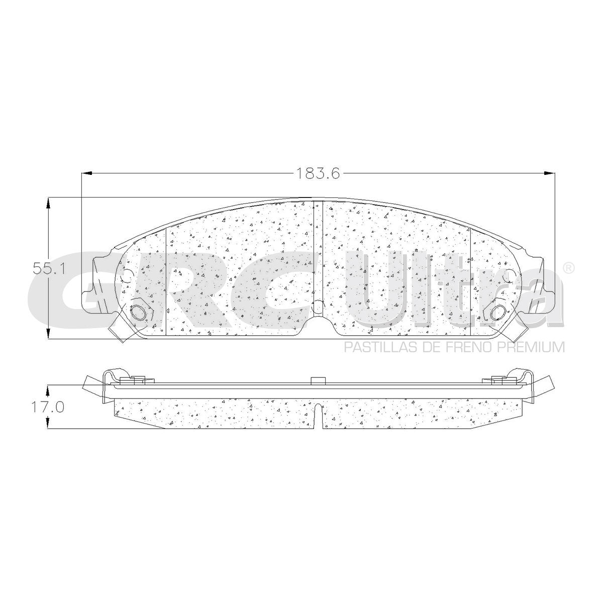 GMD1058A - BALATAS SEMIMETALICAS DELANTERAS PARA CHRYSLER 200 2013-2013