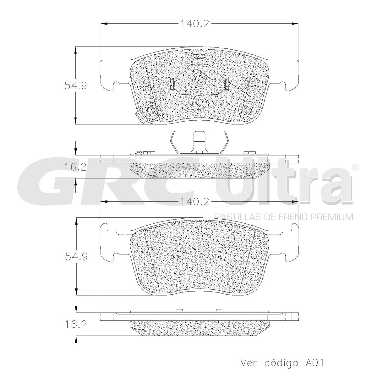 GCD1942 - BALATAS CERAMICAS DELANTERAS PARA CHEVROLET AVEO 2018-2023