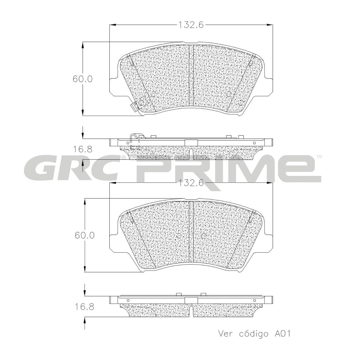 GPRD1828 - BALATAS CERAMICAS DELANTERAS PARA HYUNDAI ELANTRA GL 2011-2012