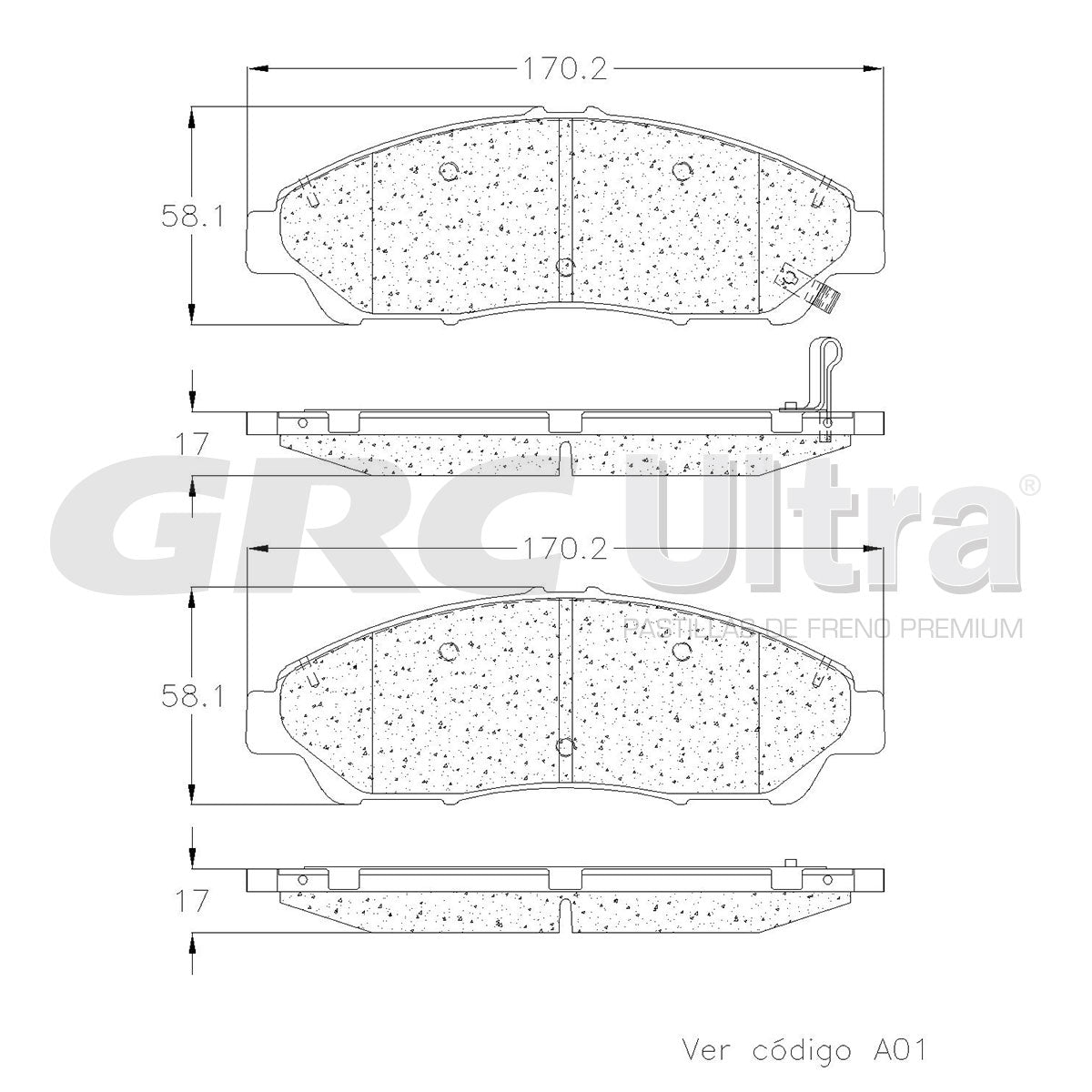 GCD1378 - BALATAS CERAMICAS DELANTERAS PARA ACURA MDX 3.7L 2007-2009