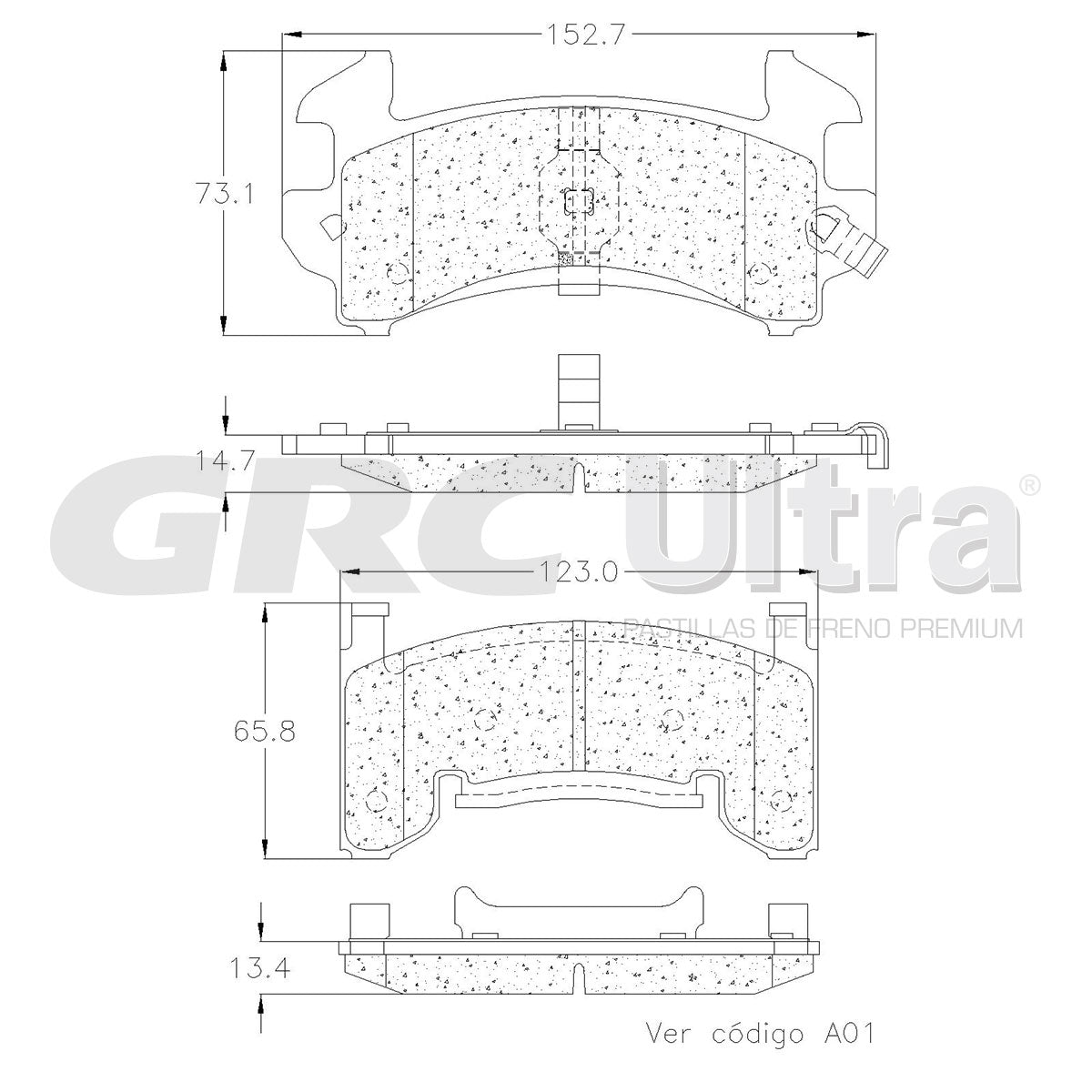 GCD988 - BALATAS CERAMICAS DELANTERAS PARA CHEVROLET S10 2003-2003
