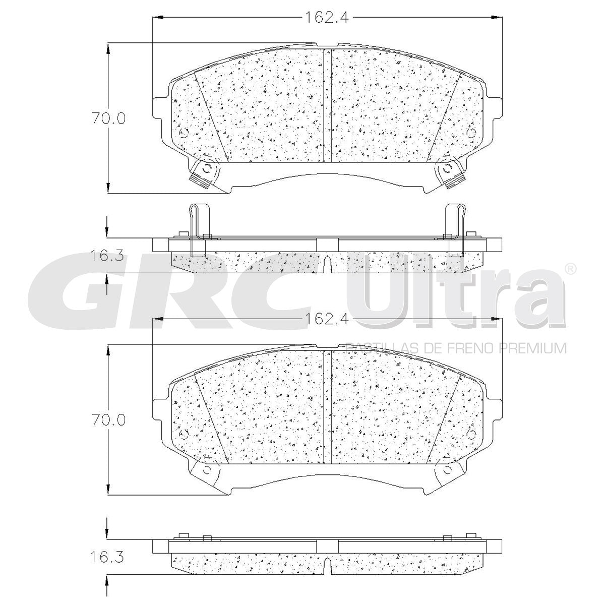 GMD1331 - BALATAS SEMIMETALICAS DELANTERAS PARA CADILLAC CTS 3.0L 2012-2012