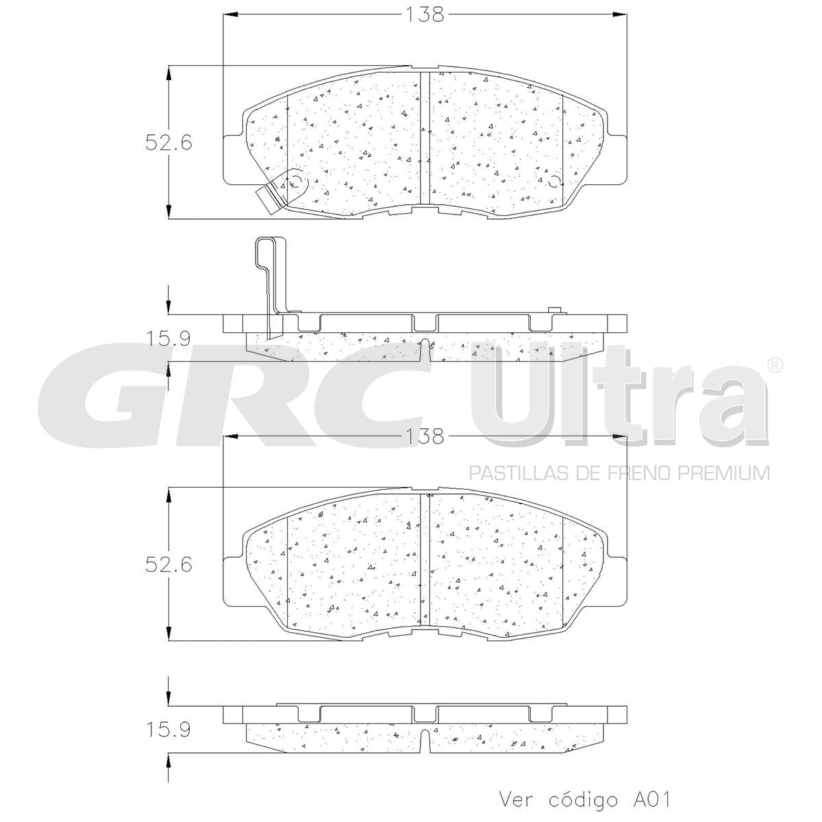 GCD465A - BALATAS CERAMICAS DELANTERAS PARA ACURA EL 1.6L 1997-2000
