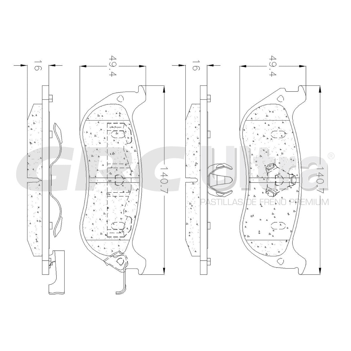 GMD674A - BALATAS SEMIMETALICAS TRASERAS PARA FORD CROWN VICTORIA BASE 1996-1996