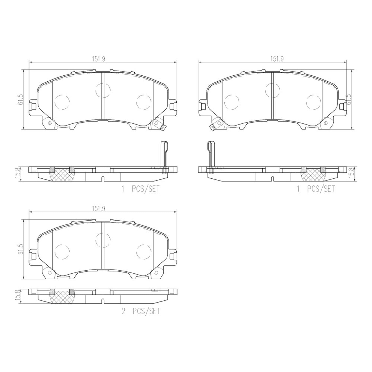 BRE-P56106N - BALATAS DELANTERAS PARA INFINITI Q50 HYBRID 2016-2016