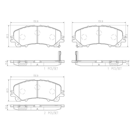 BRE-P56106N - BALATAS DELANTERAS PARA INFINITI Q50 HYBRID 2016-2016