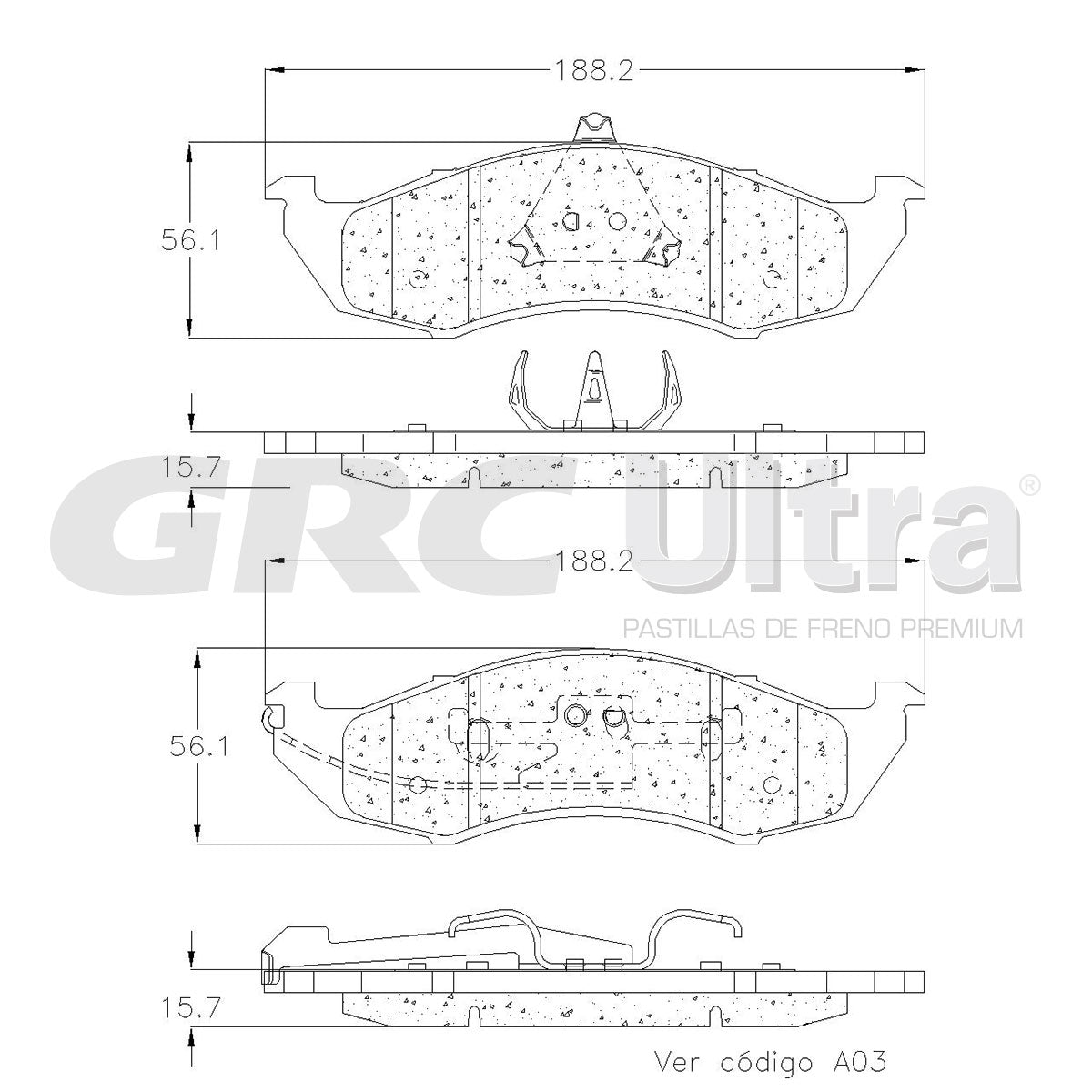 GMD417 - BALATAS SEMIMETALICAS DELANTERAS PARA FORD COUGAR 1985-1995