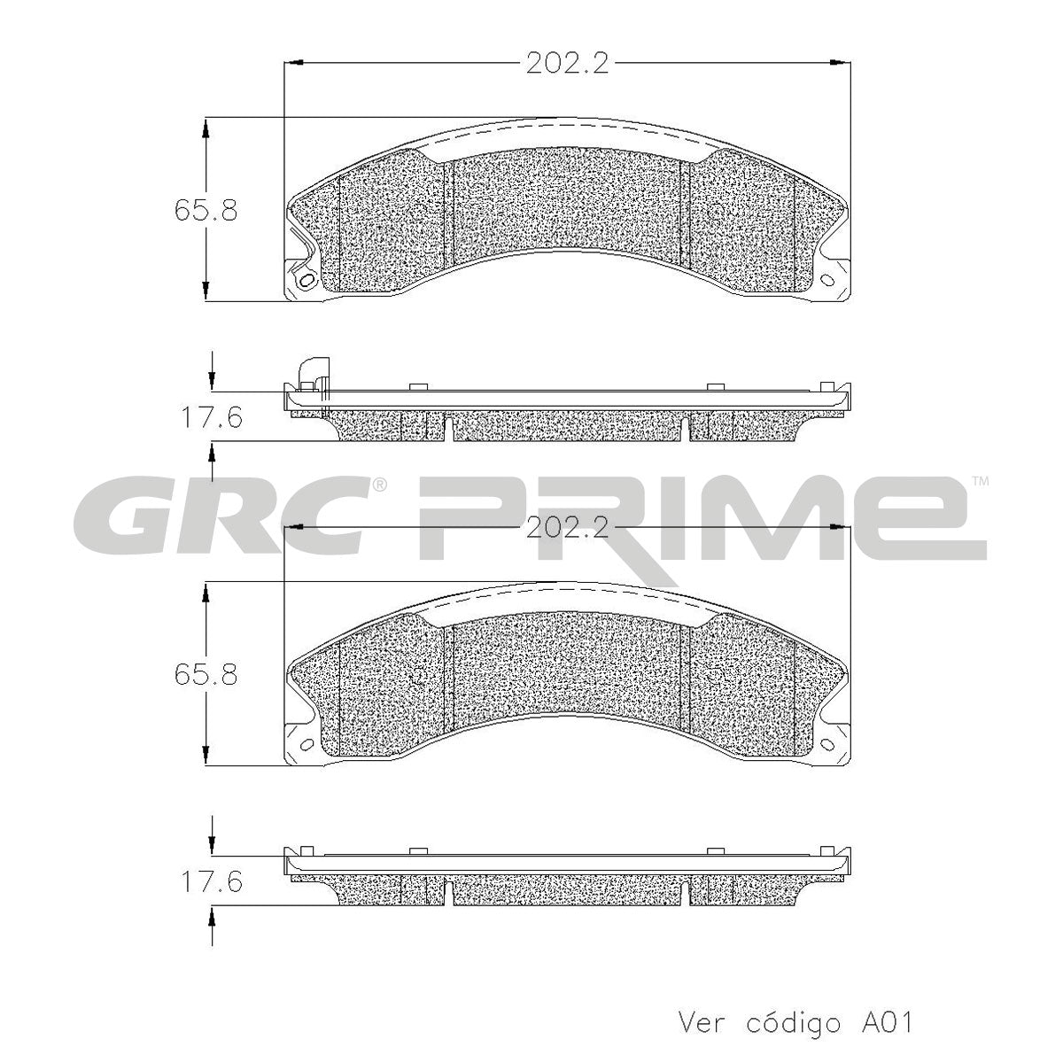 GPRD1565ASD - BALATAS SEMIMETALICAS TRASERAS PARA NISSAN NV1500 2012-2021