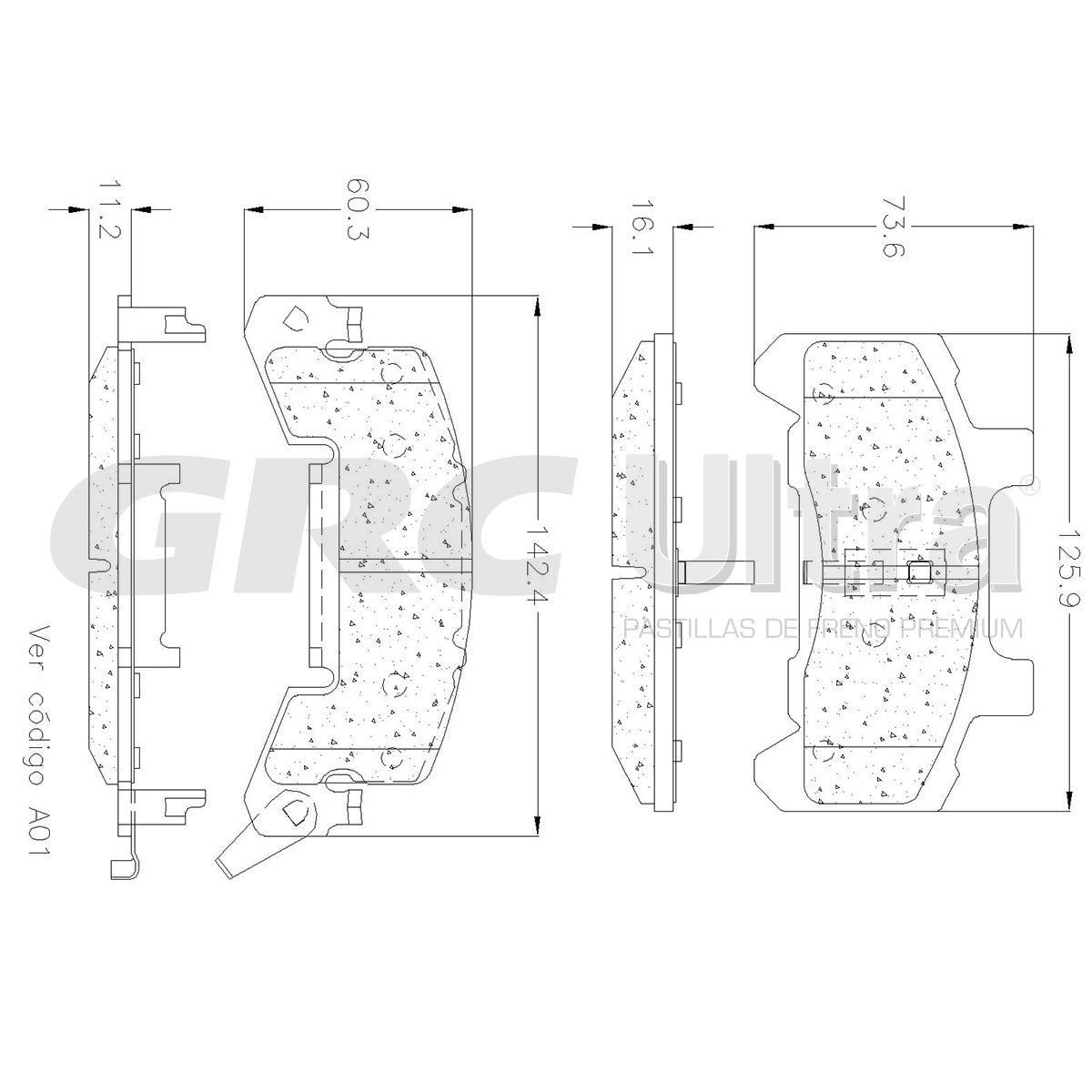 GMD289 - BALATAS SEMIMETALICAS DELANTERAS PARA BUICK CENTURY 2.5L 1985-1985
