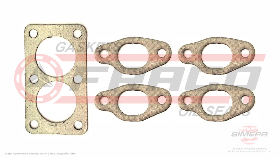 MEX-8640130 - EMPAQUE MULTIPLE DE ESCAPE PARA AUDI 4000 L4 1.7 L 8 V. SOHC EN 1980-1983