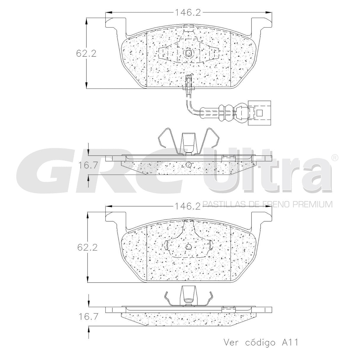 GMD1968 - BALATAS SEMIMETALICAS DELANTERAS PARA AUDI A1 2020-2020