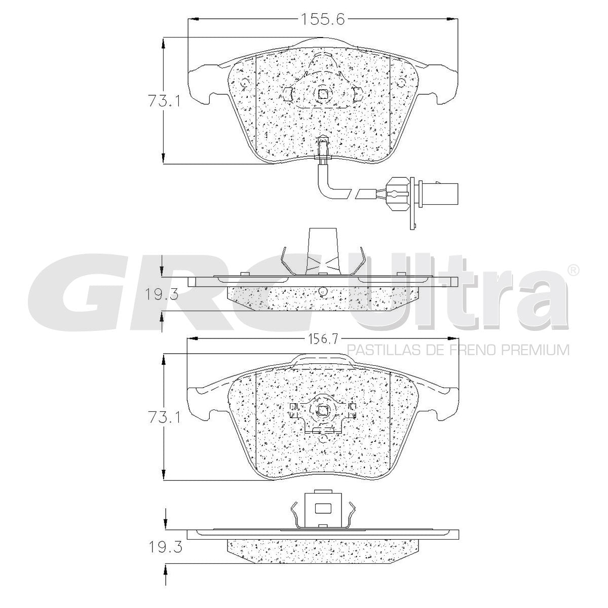 GMD1111 - BALATAS SEMIMETALICAS DELANTERAS PARA AUDI A4 CABRIOLET 2009-2009