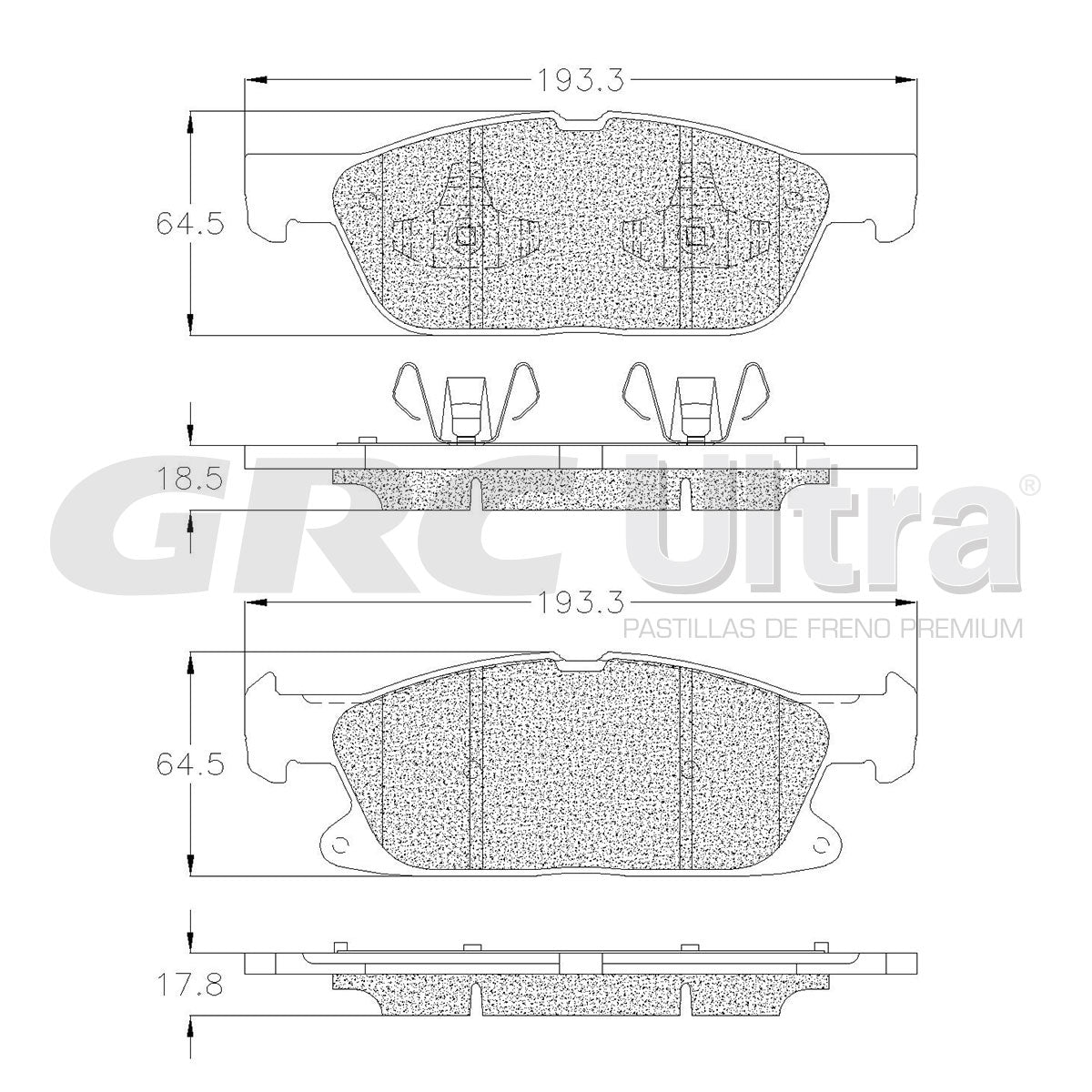 GCD2180 - BALATAS CERAMICAS DELANTERAS PARA FORD EDGE ST 2022-2023