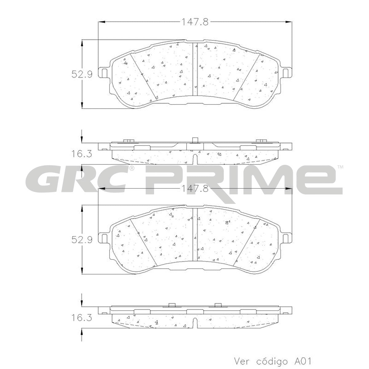 GPRD2208SD - BALATAS SEMIMETALICAS TRASERAS PARA FORD RANGER 2019-2023