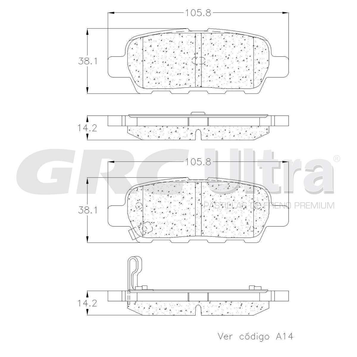 GCD905 - BALATAS CERAMICAS TRASERAS PARA INFINITI FX35 2003-2008