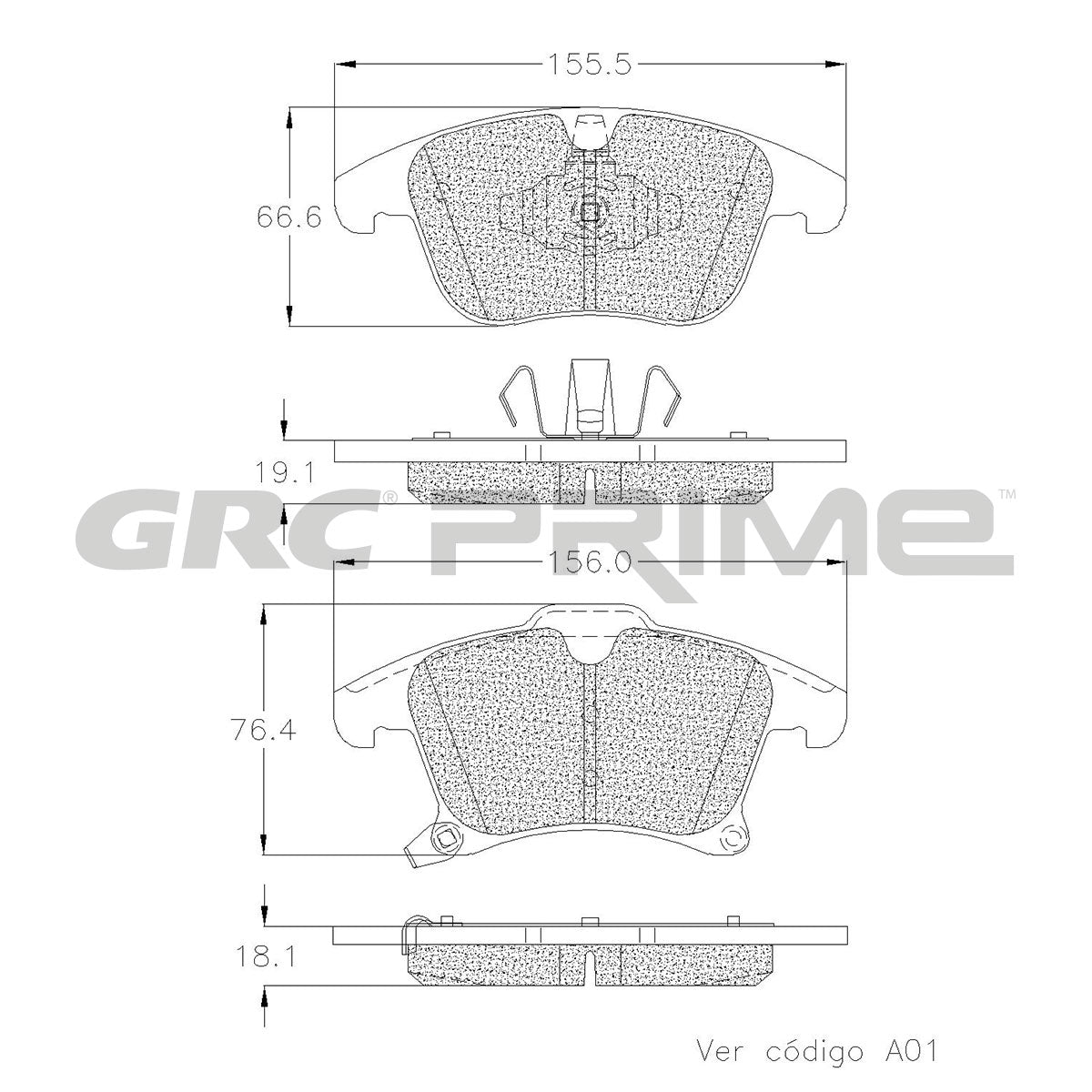 GPRD1653 - BALATAS CERAMICAS DELANTERAS PARA FORD FUSION ENERGI PLATINUM 2017-2018