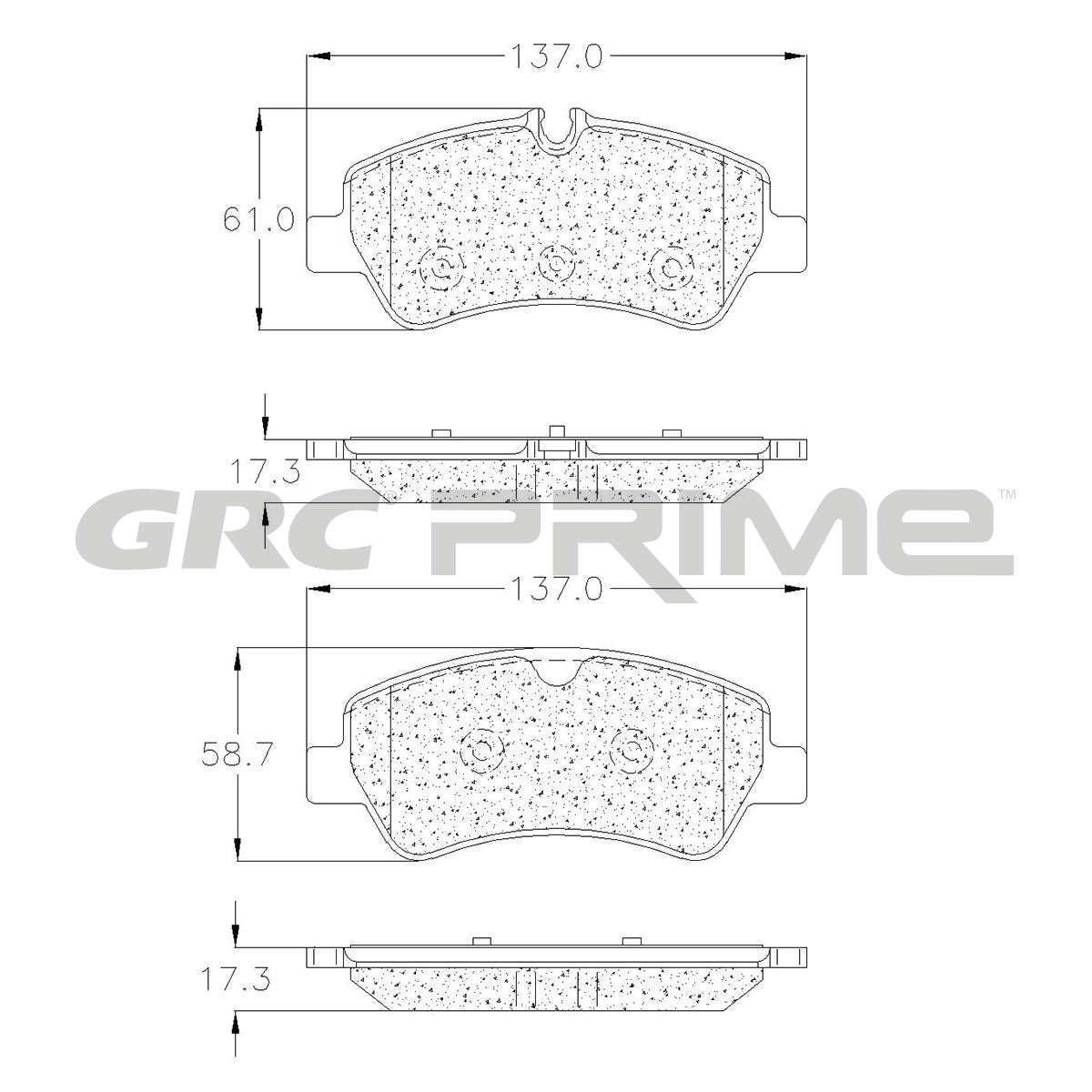 GPRD1786SD - BALATAS SEMIMETALICAS TRASERAS PARA FORD TRANSIT 2014-2014