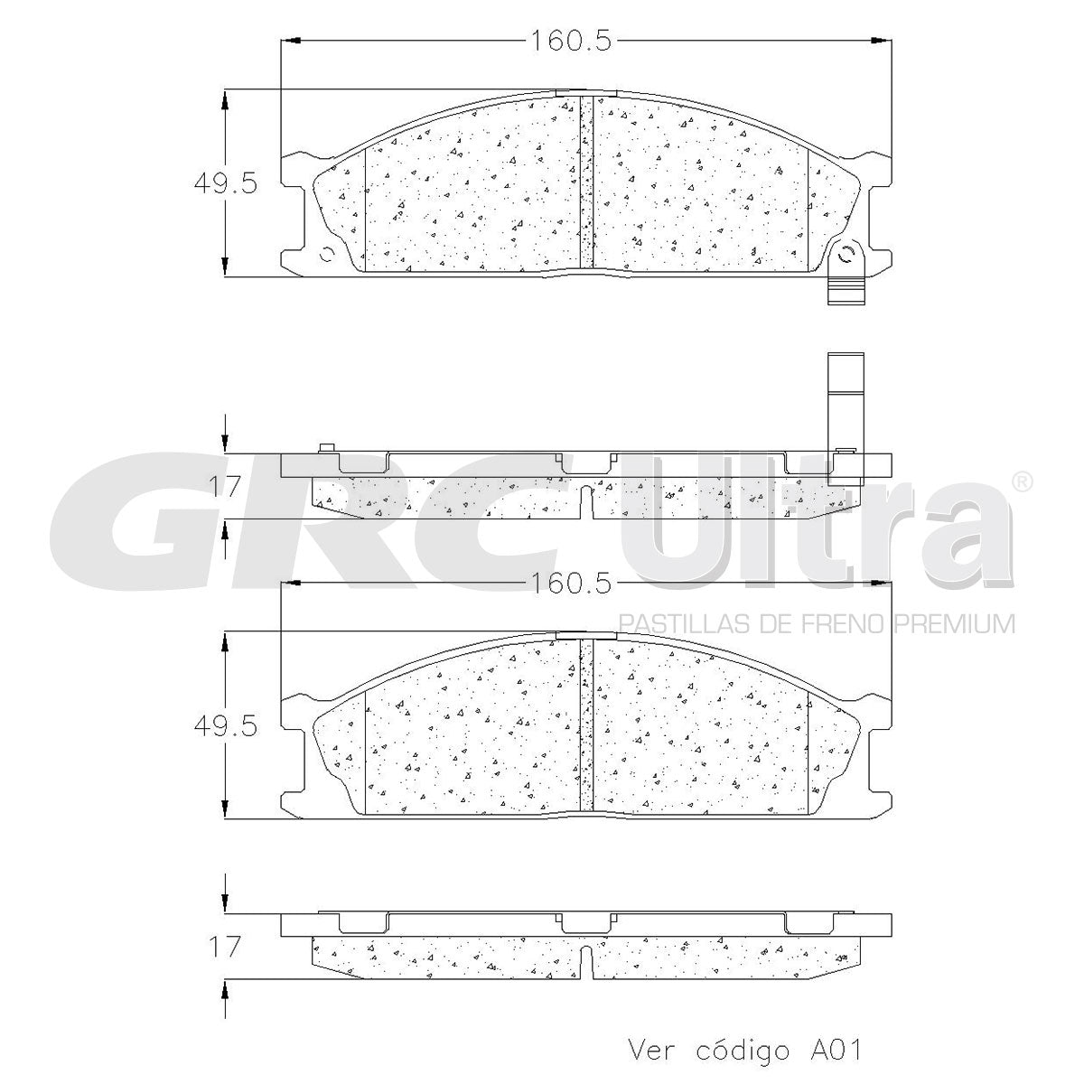 GMD333 - BALATAS SEMIMETALICAS DELANTERAS PARA NISSAN 720 1986-1986
