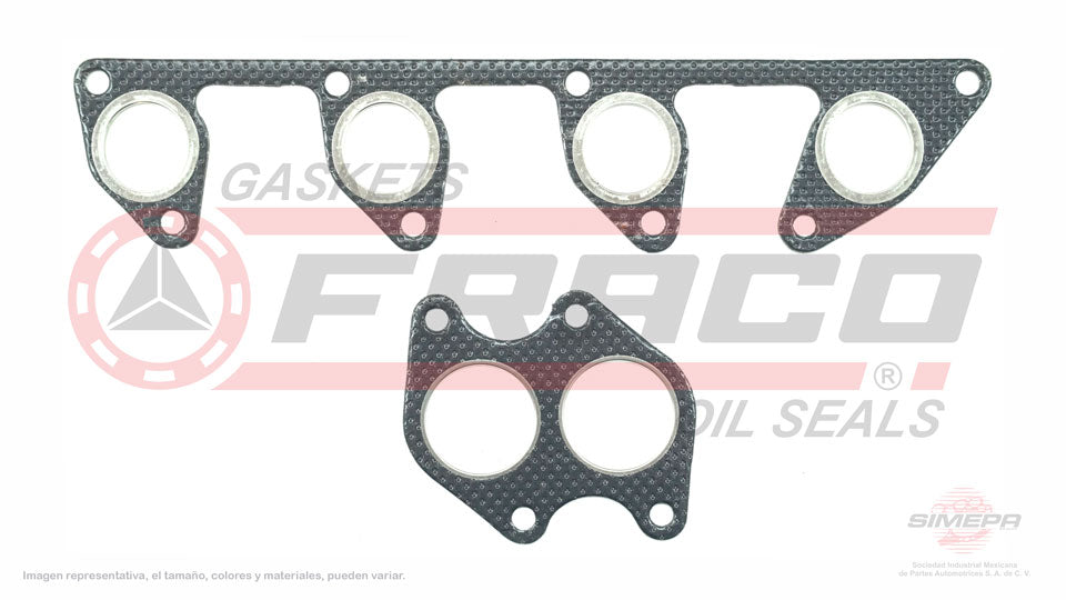 MEX-3040001 - EMPAQUE MULTIPLE DE ESCAPE PARA CHEVROLET CHEVETTE L4 1.4 L 8 V. SOHC 1976-1987